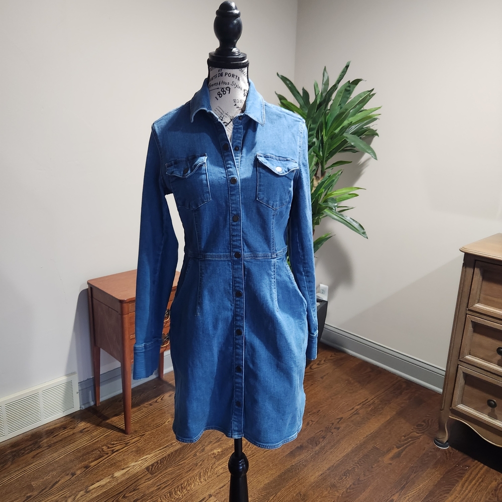 Free People Denim Button-Up Dress